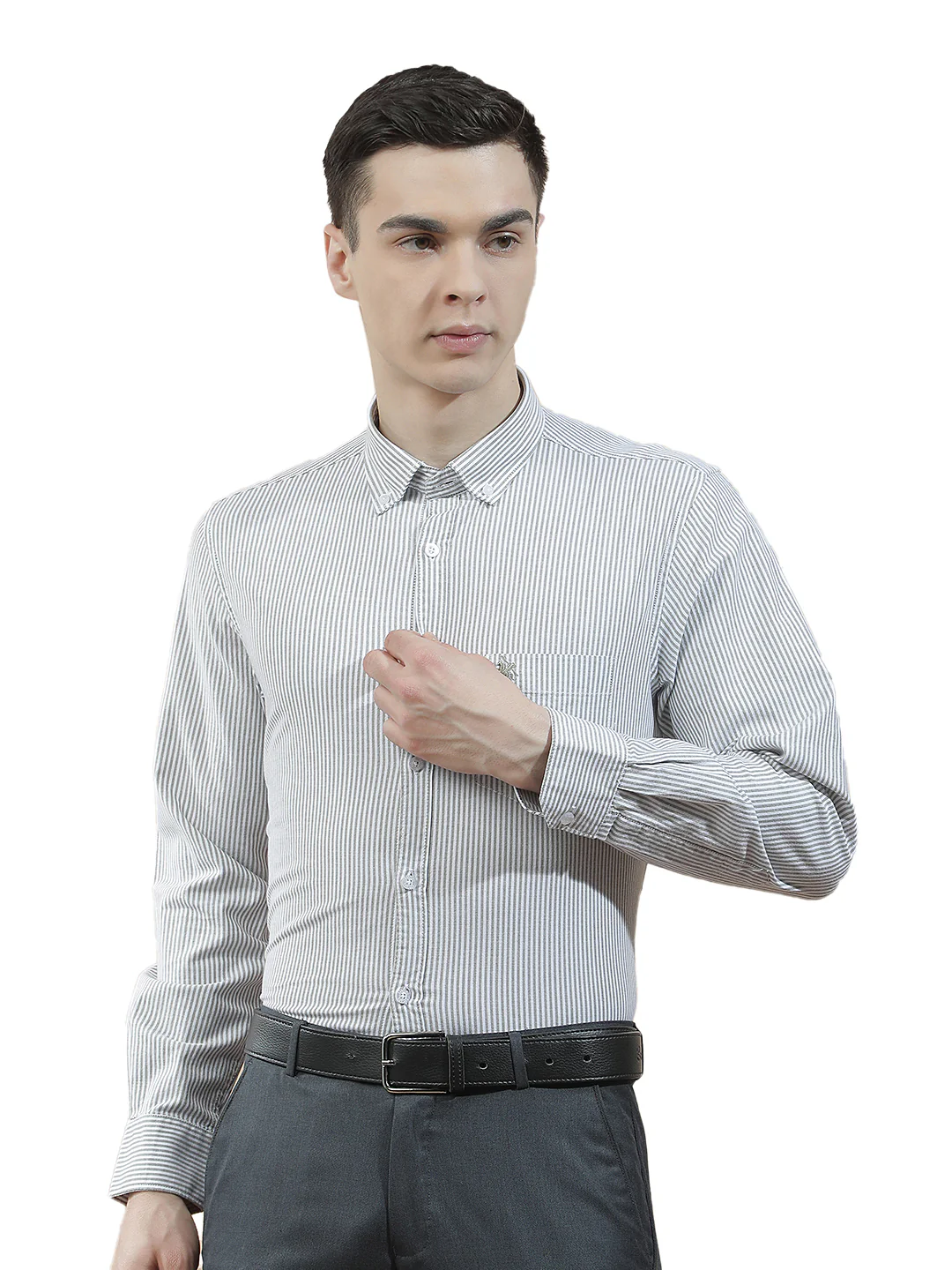 Casual Shirt for Men l Breathable & Soft with Color Fastness Slim Fit Cotton Fabric Striped Pattern - Image 9