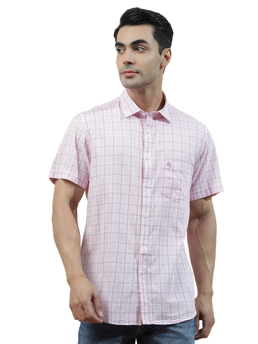 Casual Shirt for Men l Breathable & Soft with Color Fastness Slim Fit Cotton-Linen Fabric Checkered Pattern - Image 9