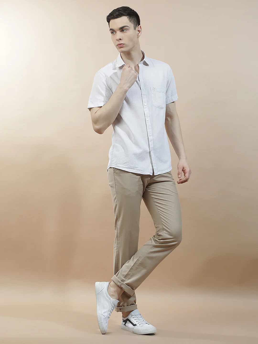 Casual Shirt for Men l Breathable & Soft with Color Fastness Slim Fit Cotton-Linen Fabric Solid Pattern - Image 8