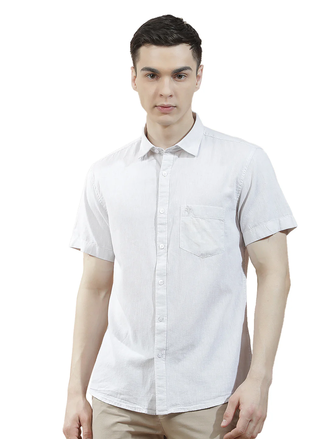 Casual Shirt for Men l Breathable & Soft with Color Fastness Slim Fit Cotton-Linen Fabric Solid Pattern - Image 9