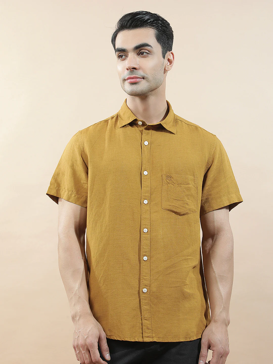 Casual Shirt for Men l Breathable & Soft with Color Fastness Slim Fit Cotton-Linen Fabric Checkered Pattern - Image 5
