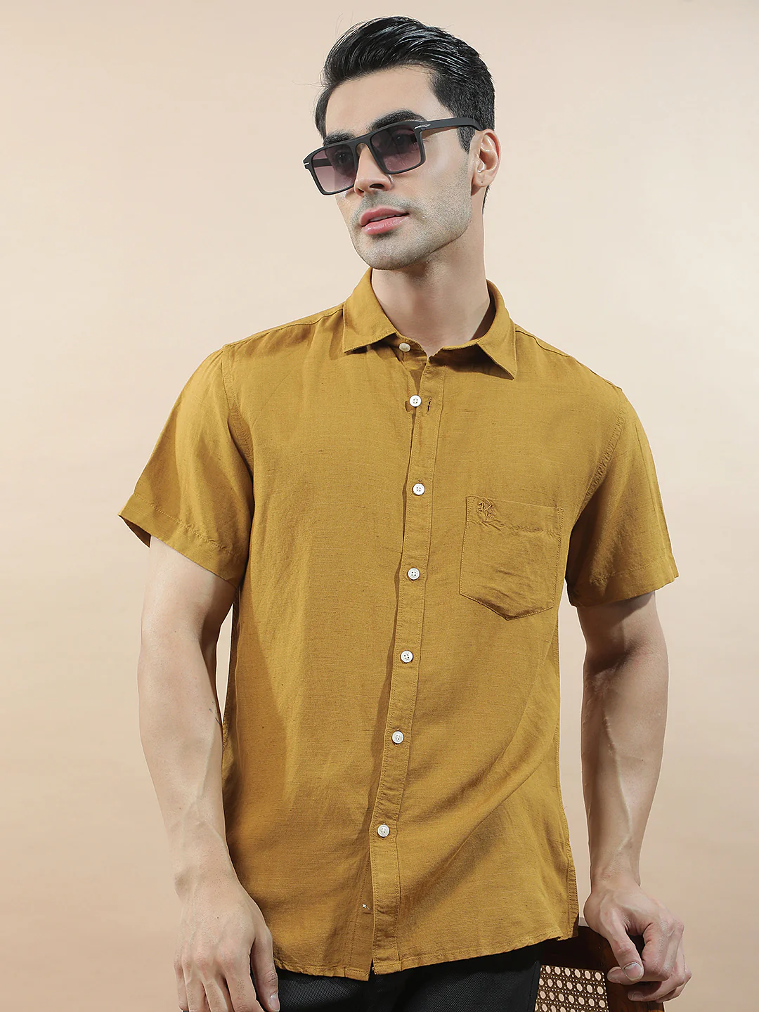 Casual Shirt for Men l Breathable & Soft with Color Fastness Slim Fit Cotton-Linen Fabric Checkered Pattern - Image 8