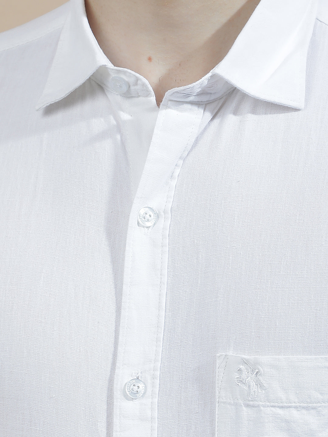 Casual Shirt for Men l Breathable & Soft with Color Fastness Slim Fit Cotton-Linen Fabric Solid Pattern - Image 7