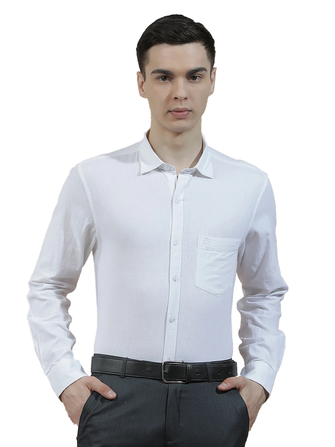 Casual Shirt for Men l Breathable & Soft with Color Fastness Slim Fit Cotton-Linen Fabric Solid Pattern - Image 9