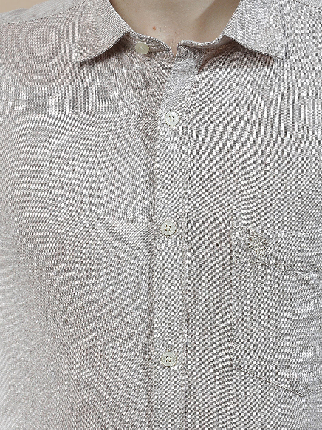 Casual Shirt for Men l Breathable & Soft with Color Fastness Slim Fit Cotton-Linen Fabric Solid Pattern - Image 7