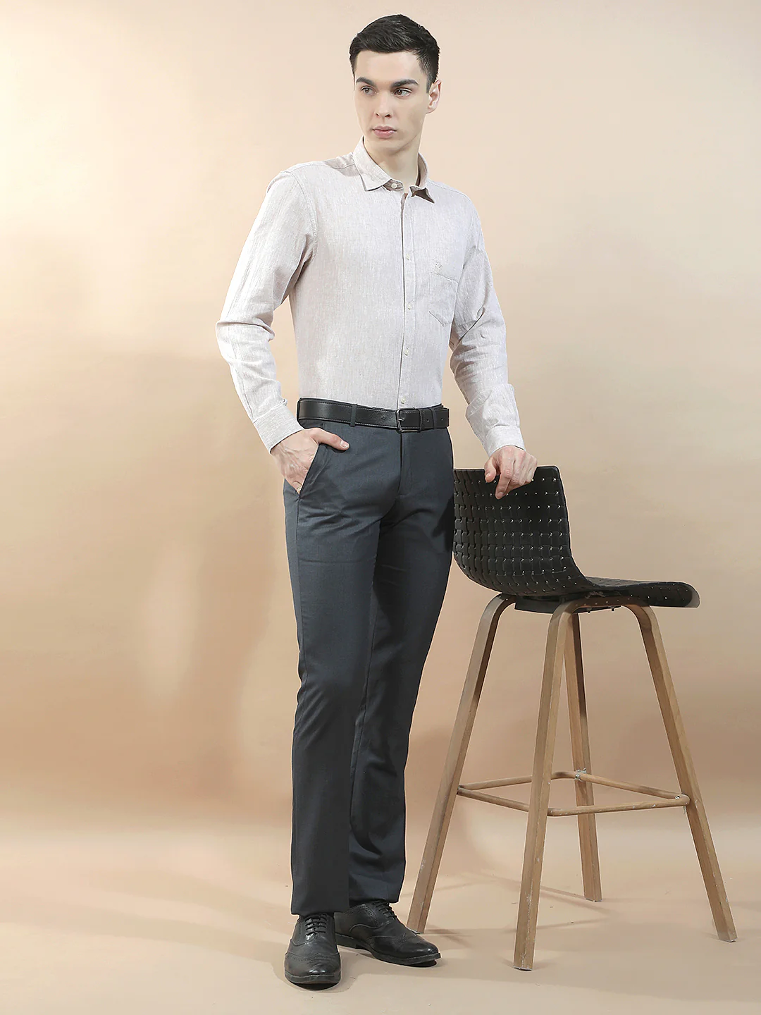 Casual Shirt for Men l Breathable & Soft with Color Fastness Slim Fit Cotton-Linen Fabric Solid Pattern - Image 8