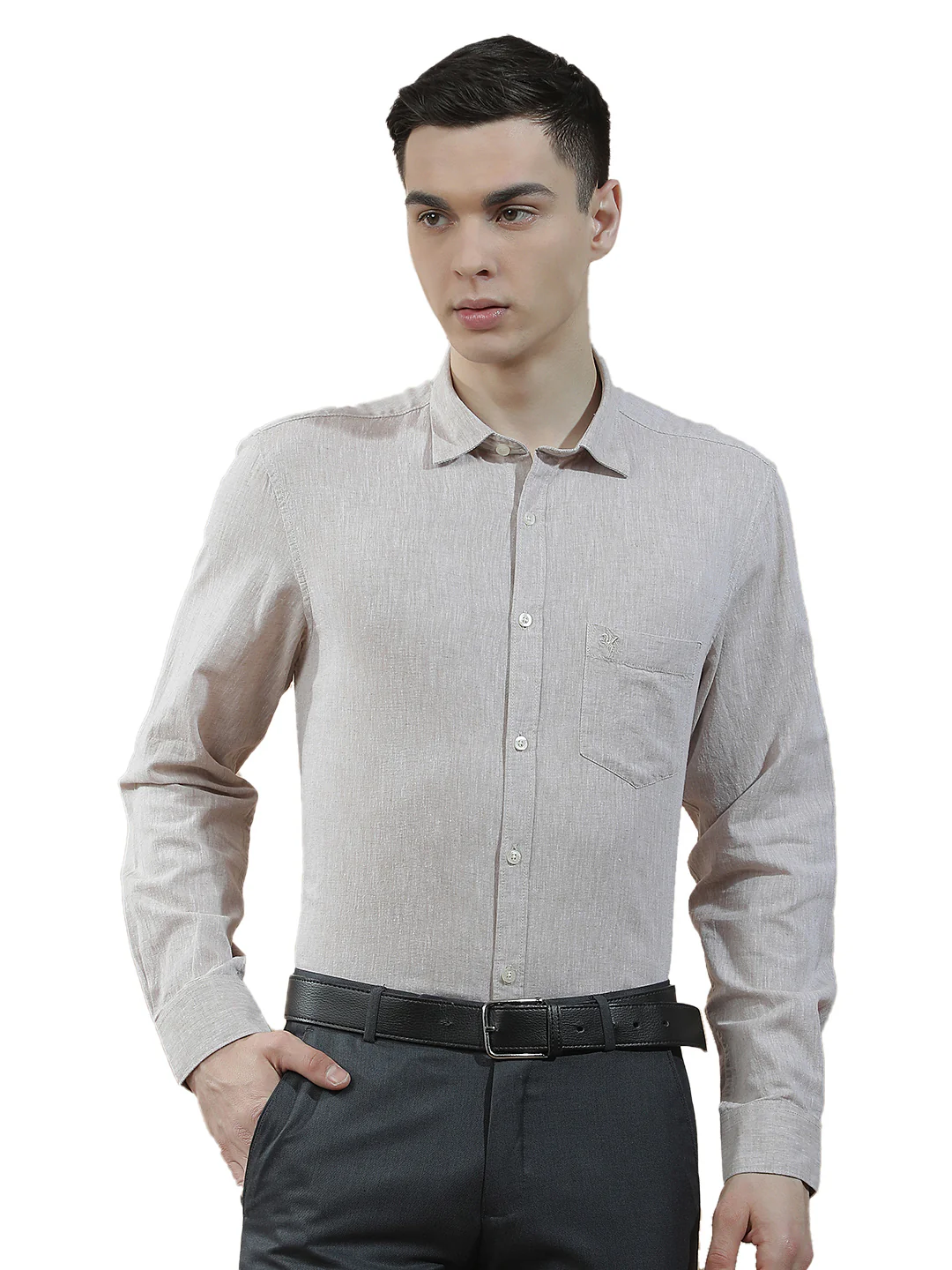 Casual Shirt for Men l Breathable & Soft with Color Fastness Slim Fit Cotton-Linen Fabric Solid Pattern - Image 9