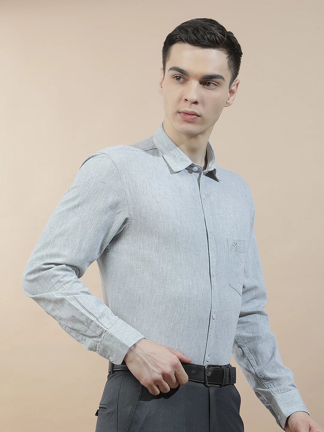 Casual Shirt for Men l Breathable & Soft with Color Fastness Slim Fit Cotton-Linen Fabric Solid Pattern - Image 6