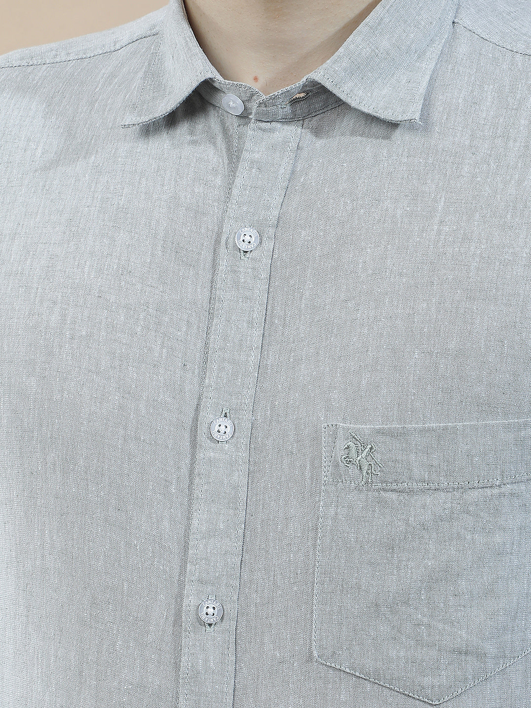 Casual Shirt for Men l Breathable & Soft with Color Fastness Slim Fit Cotton-Linen Fabric Solid Pattern - Image 7
