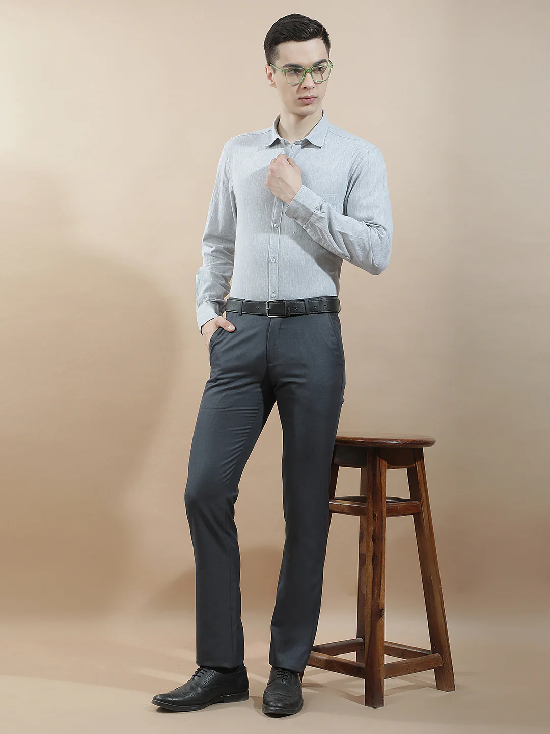 Casual Shirt for Men l Breathable & Soft with Color Fastness Slim Fit Cotton-Linen Fabric Solid Pattern - Image 8
