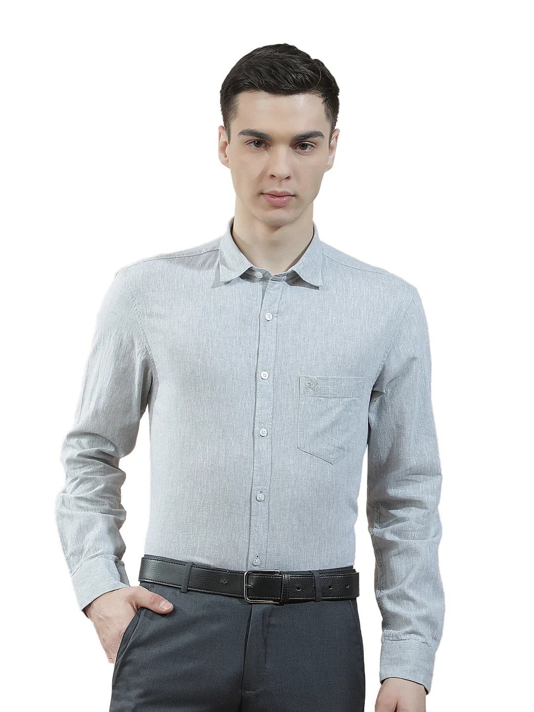 Casual Shirt for Men l Breathable & Soft with Color Fastness Slim Fit Cotton-Linen Fabric Solid Pattern - Image 9