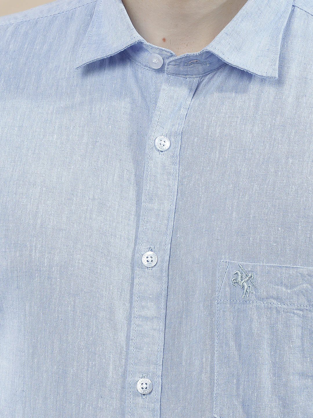 Casual Shirt for Men l Breathable & Soft with Color Fastness Slim Fit Cotton-Linen Fabric Solid Pattern - Image 7