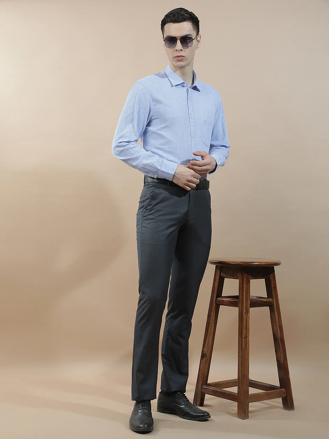 Casual Shirt for Men l Breathable & Soft with Color Fastness Slim Fit Cotton-Linen Fabric Solid Pattern - Image 8