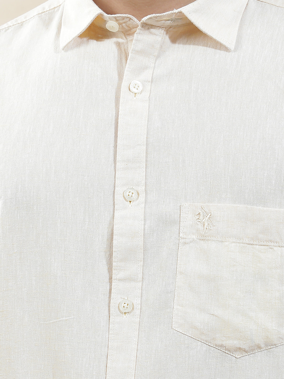 Casual Shirt for Men l Breathable & Soft with Color Fastness Slim Fit Cotton-Linen Fabric Solid Pattern - Image 8