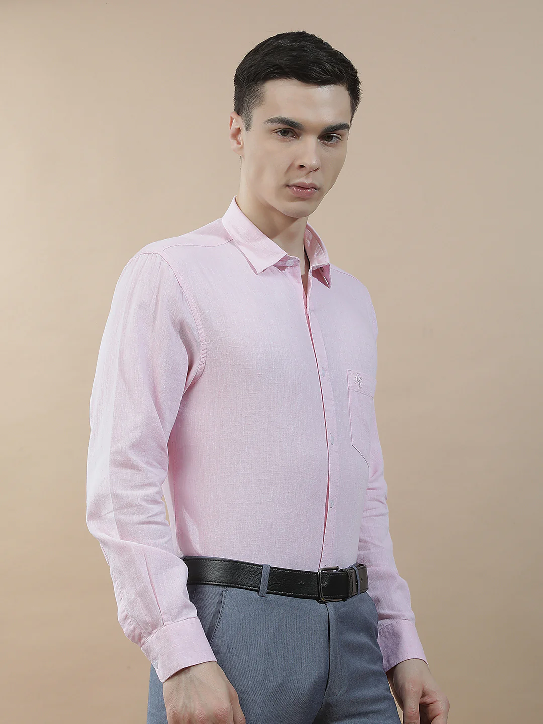 Casual Shirt for Men l Breathable & Soft with Color Fastness Slim Fit Cotton-Linen Fabric Solid Pattern - Image 6