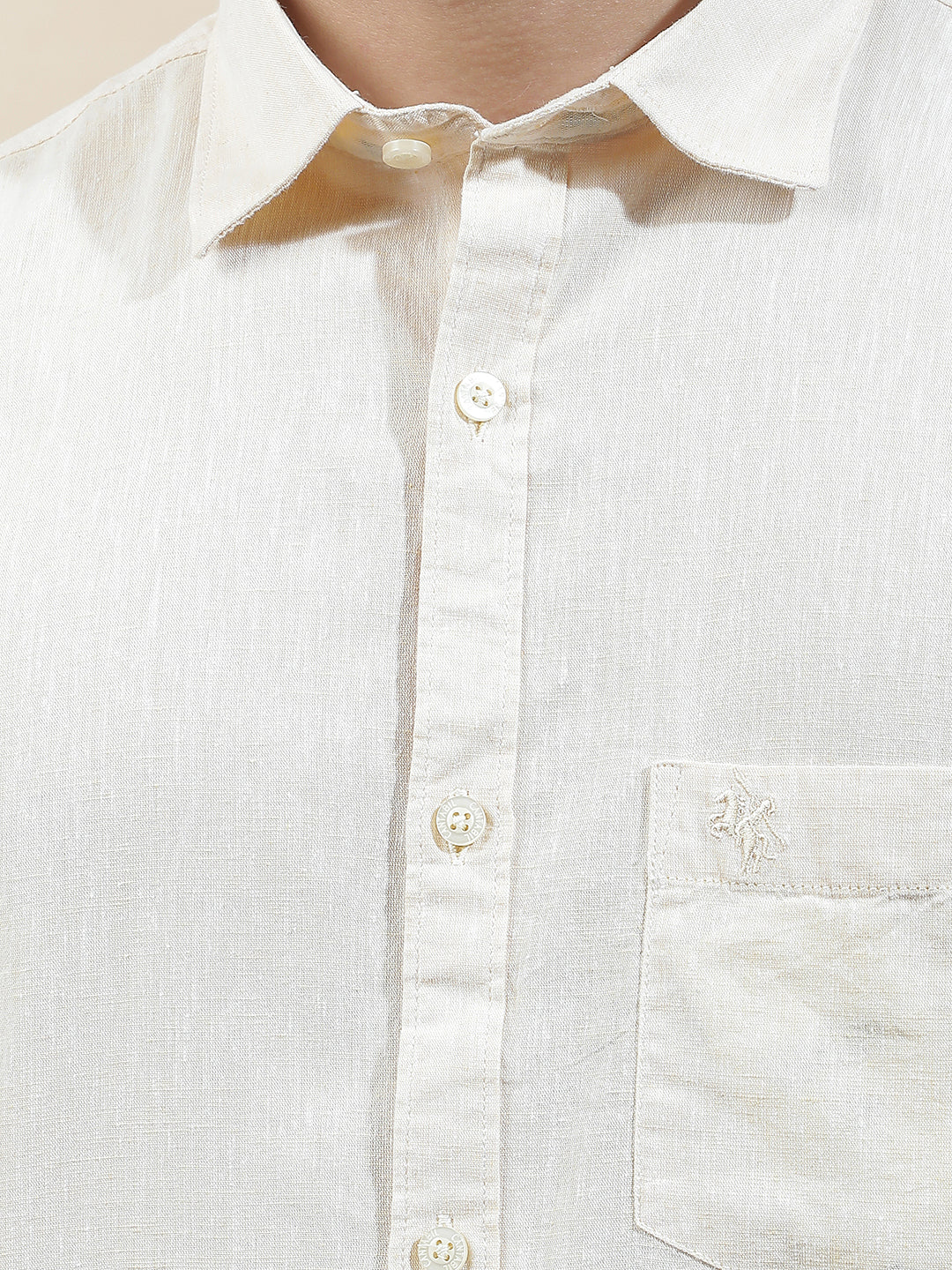 Casual Shirt for Men l Breathable & Soft with Color Fastness Slim Fit Cotton-Linen Fabric Solid Pattern - Image 8