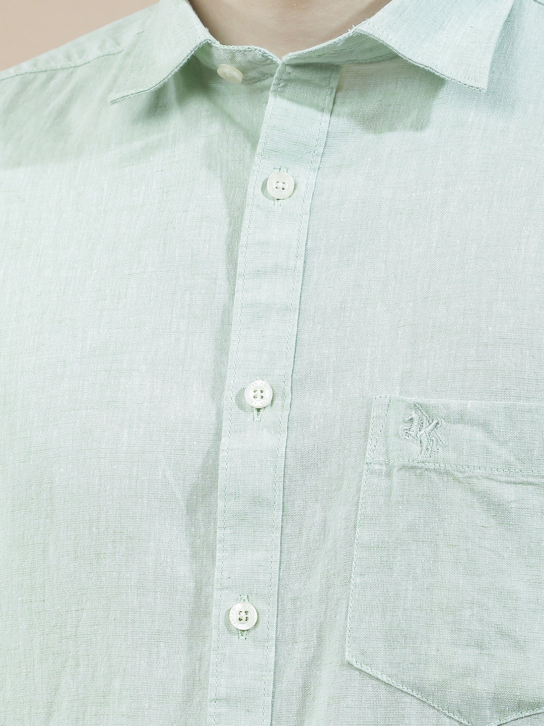 Casual Shirt for Men l Breathable & Soft with Color Fastness Slim Fit Cotton-Linen Fabric Solid Pattern - Image 8