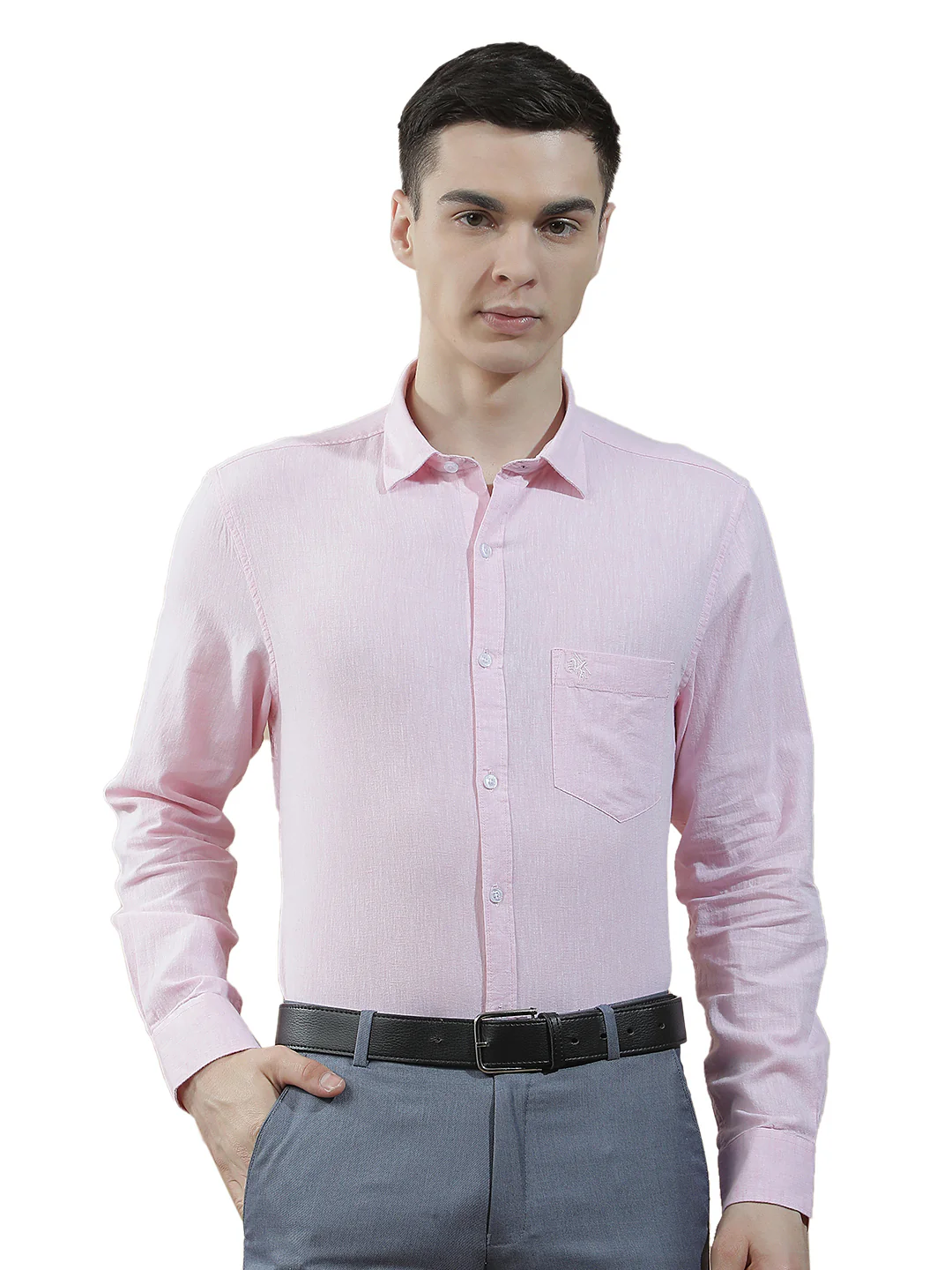 Casual Shirt for Men l Breathable & Soft with Color Fastness Slim Fit Cotton-Linen Fabric Solid Pattern - Image 9
