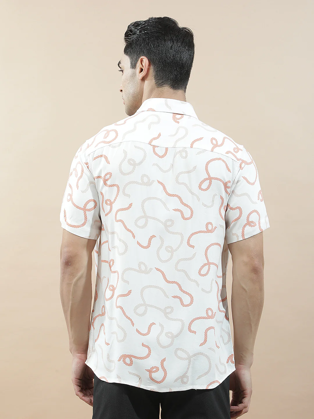 Casual Shirt for Men l Breathable & Soft with Color Fastness Slim Fit Viscose Fabric Printed Pattern - Image 2