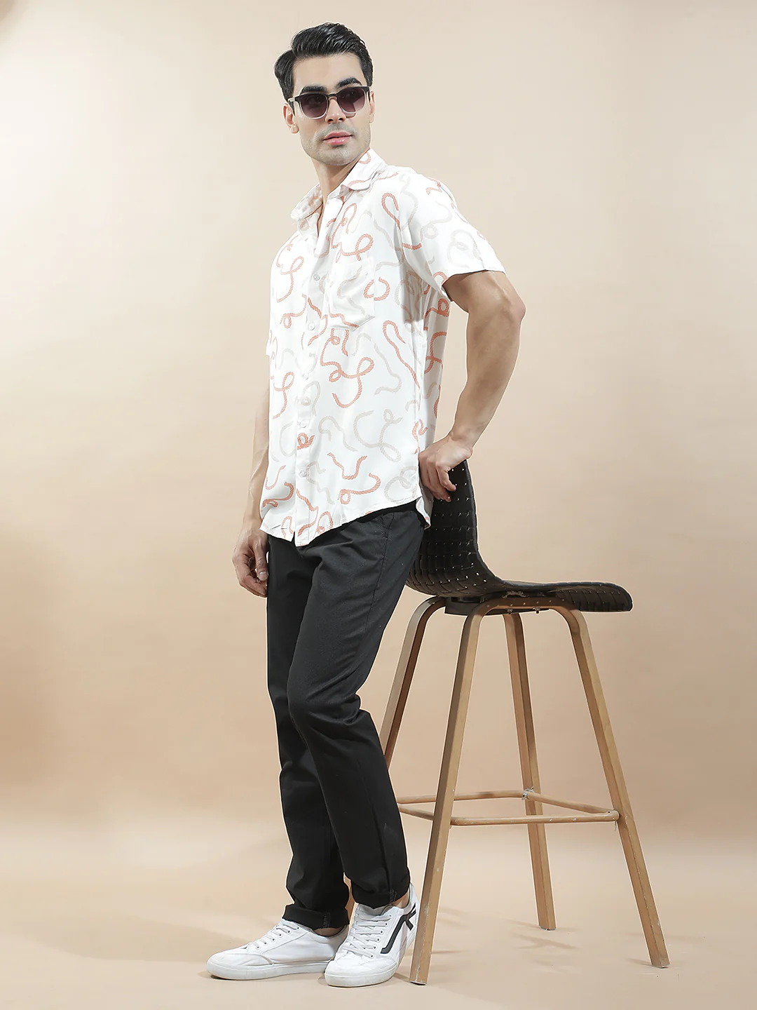 Casual Shirt for Men l Breathable & Soft with Color Fastness Slim Fit Viscose Fabric Printed Pattern - Image 7