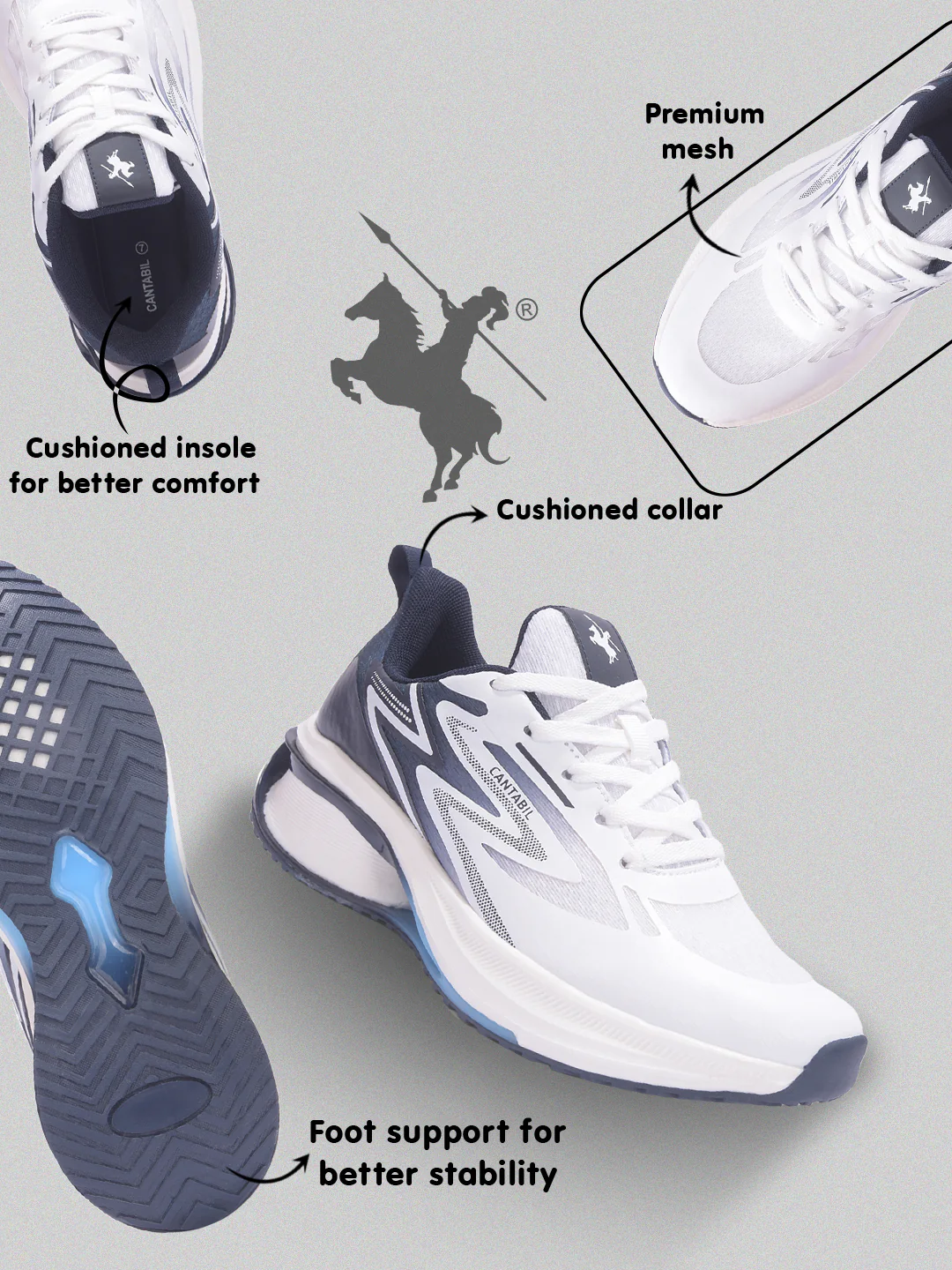 Casual Shoes for Men l Lightweight & Comfortable with Cushioned Insole Mesh Upper Phylon Sole Lace-Up Closure - Image 4
