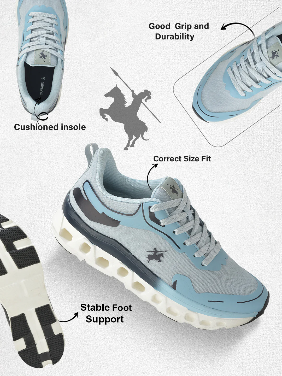 Casual Shoes for Men l Lightweight & Comfortable with Cushioned Insole Mesh Upper Phylon Sole Lace-Up Closure - Image 2