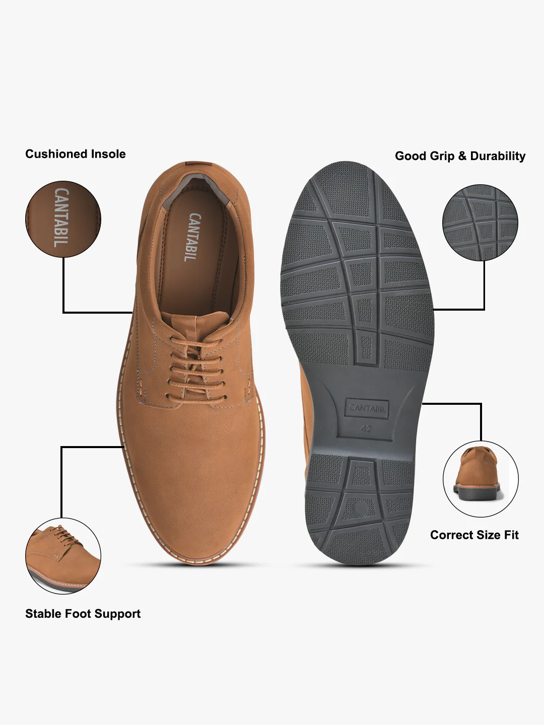 Casual Shoes for Men | Lightweight & Comfortable with Cushioned Insole PU Upper TPR Sole Lace Up Closure - Image 7