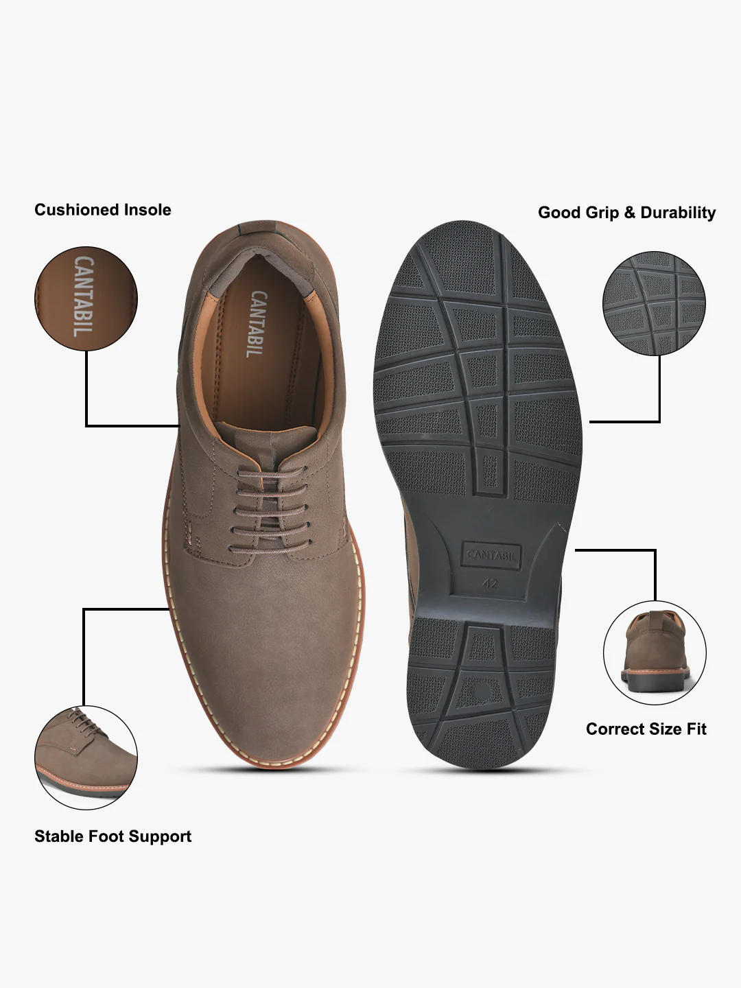 Casual Shoes for Men | Lightweight & Comfortable with Cushioned Insole PU Upper TPR Sole Lace Up Closure - Image 7