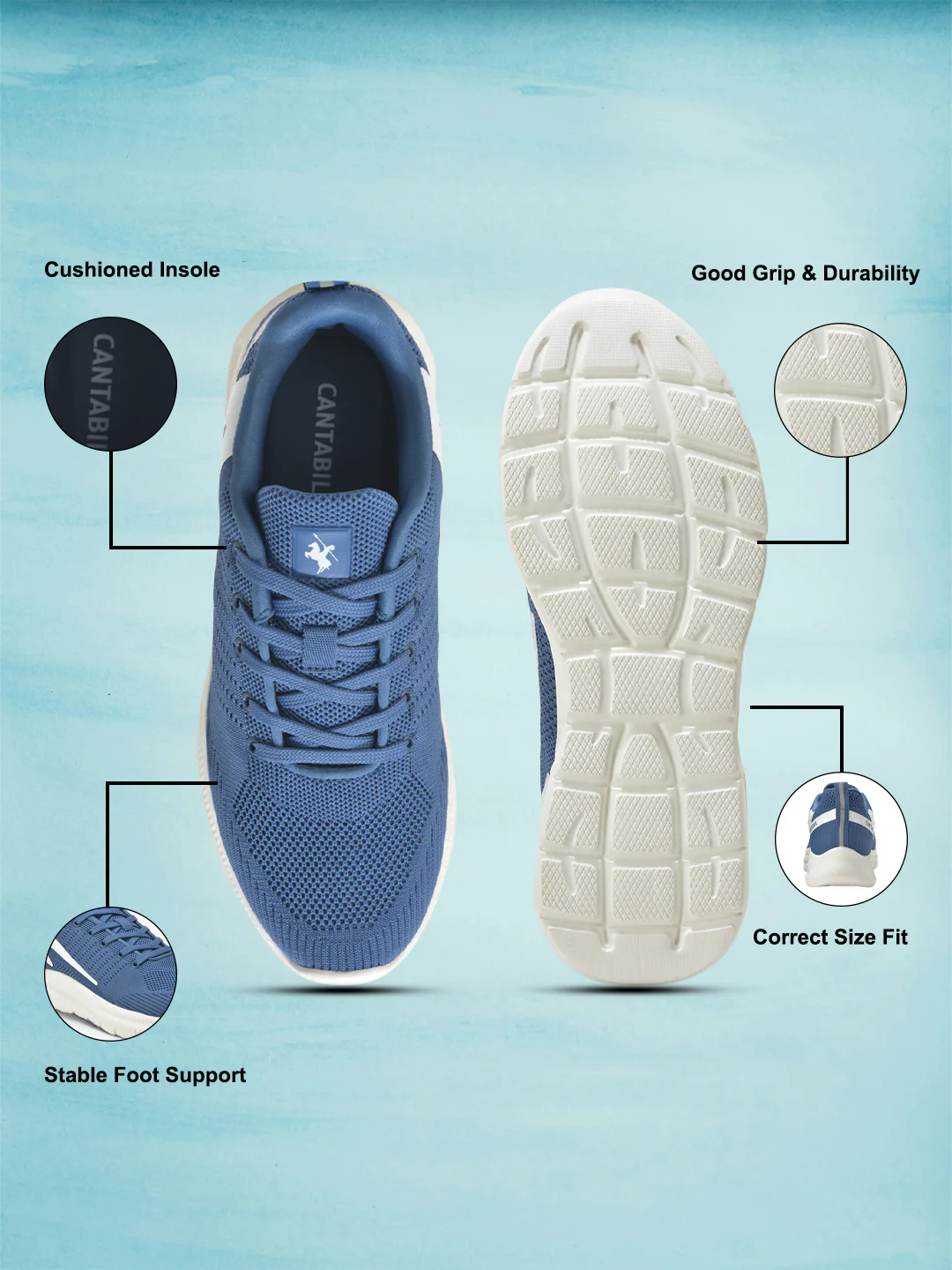 Casual Shoes for Men | Lightweight & Comfortable with Cushioned Insole Flynet Upper EVA Sole Lace Up Closure - Image 3
