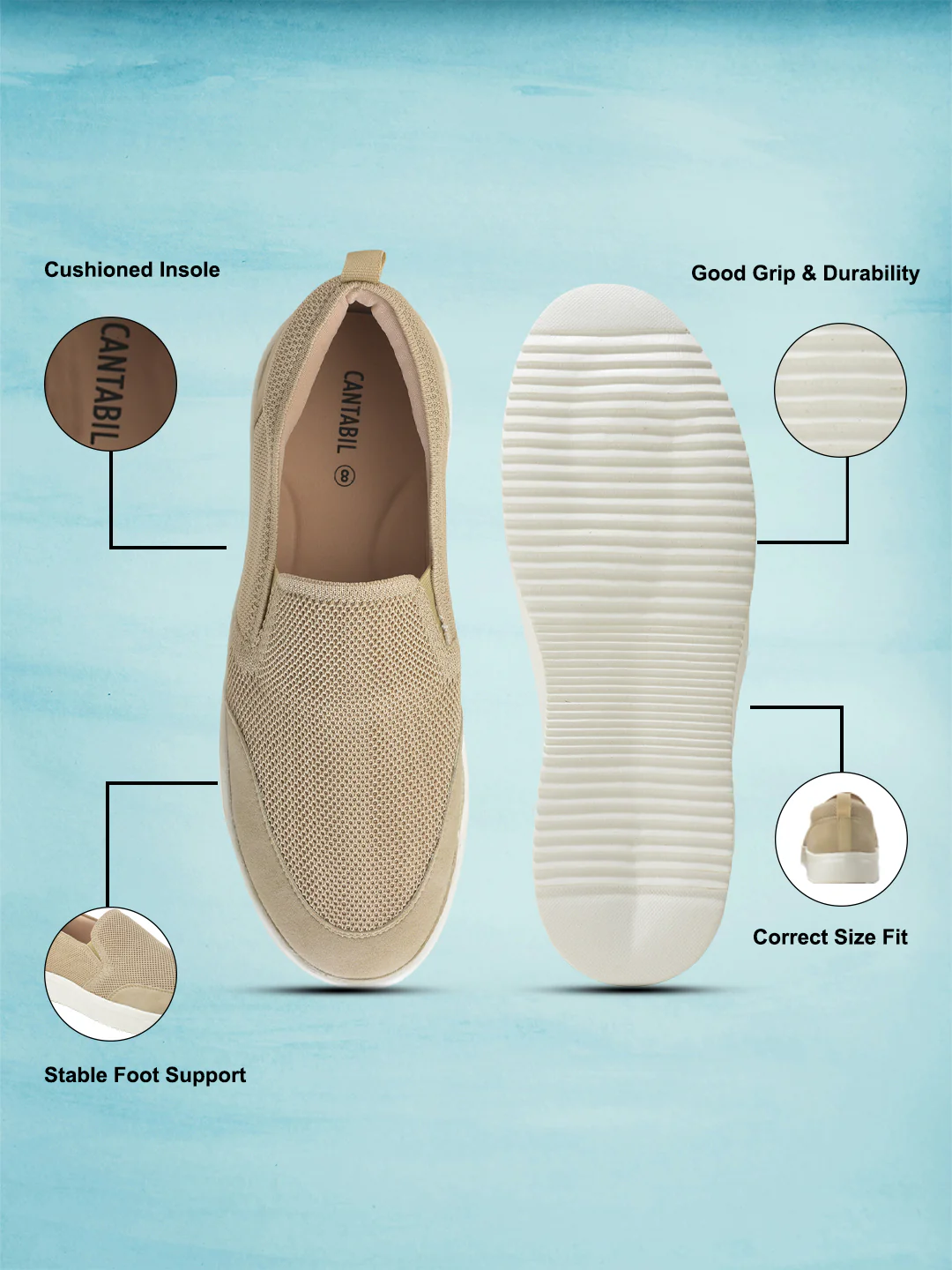 Casual Shoes for Men | Lightweight & Comfortable with Cushioned Insole Flynet Upper EVA Sole Slip On Closure - Image 3