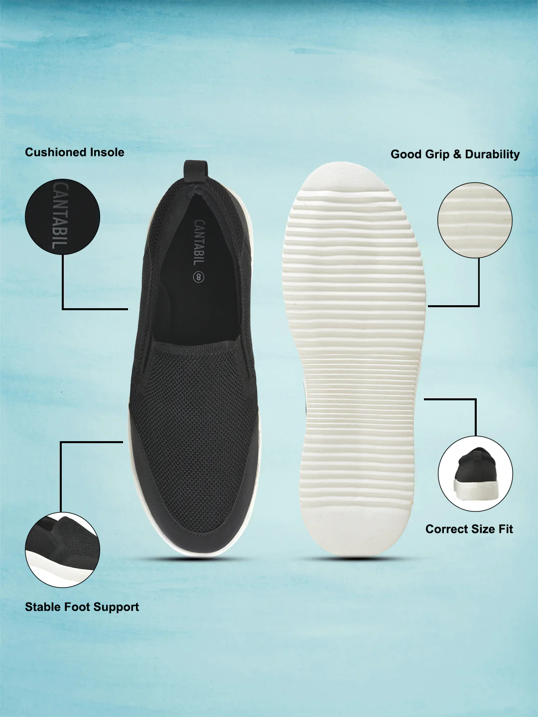 Casual Shoes for Men | Lightweight & Comfortable with Cushioned Insole Flynet Upper EVA Sole Slip On Closure - Image 3