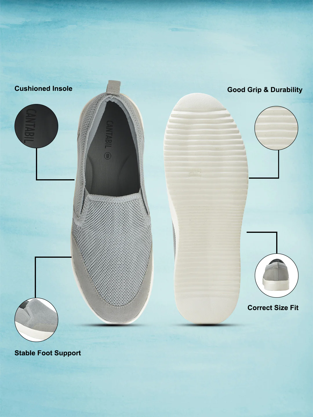 Casual Shoes for Men | Lightweight & Comfortable with Cushioned Insole Flynet Upper EVA Sole Slip On Closure - Image 3