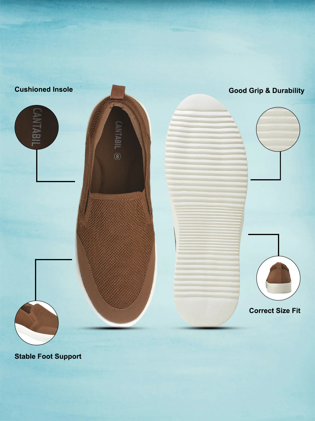 Casual Shoes for Men | Lightweight & Comfortable with Cushioned Insole Flynet Upper EVA Sole Slip On Closure - Image 2
