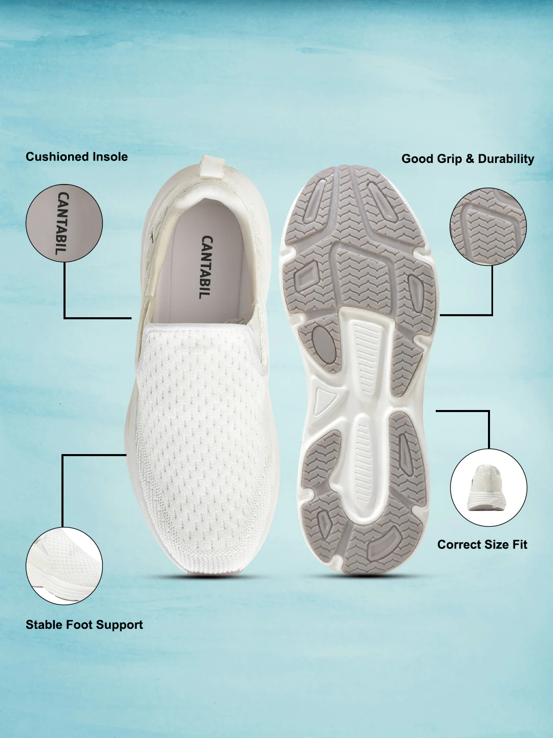 Casual Shoes for Men | Lightweight & Comfortable with Cushioned Insole Flynet Upper Phylon Sole Slip On Closure - Image 3