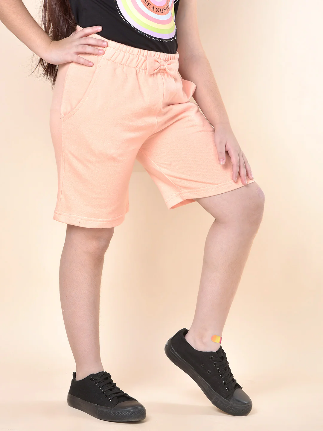 Casual Short for Girls | Breathable & Soft with Color Fastness Regular Fit Poly Cotton Fabric Elasticated Closure Soldi Pattern - Image 4