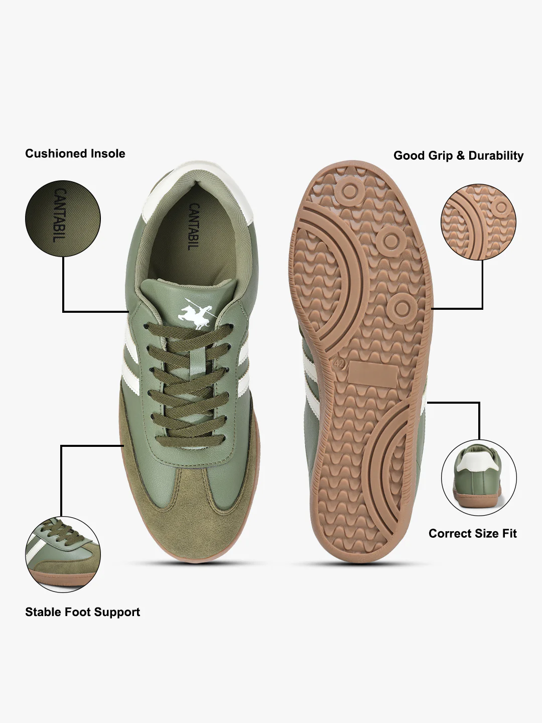 Casual Sneaker Shoes for Men | Lightweight & Comfortable with Cushioned Insole PU (Polyurethane) Upper TPR Sole Lace Up Closure - Image 7