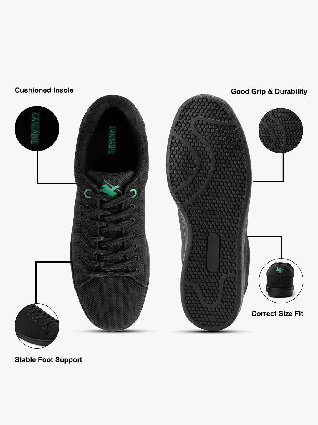 Casual Sneaker Shoes for Men | Lightweight & Comfortable with Cushioned Insole PU (Polyurethane) Upper TPR Sole Lace Up Closure - Image 7