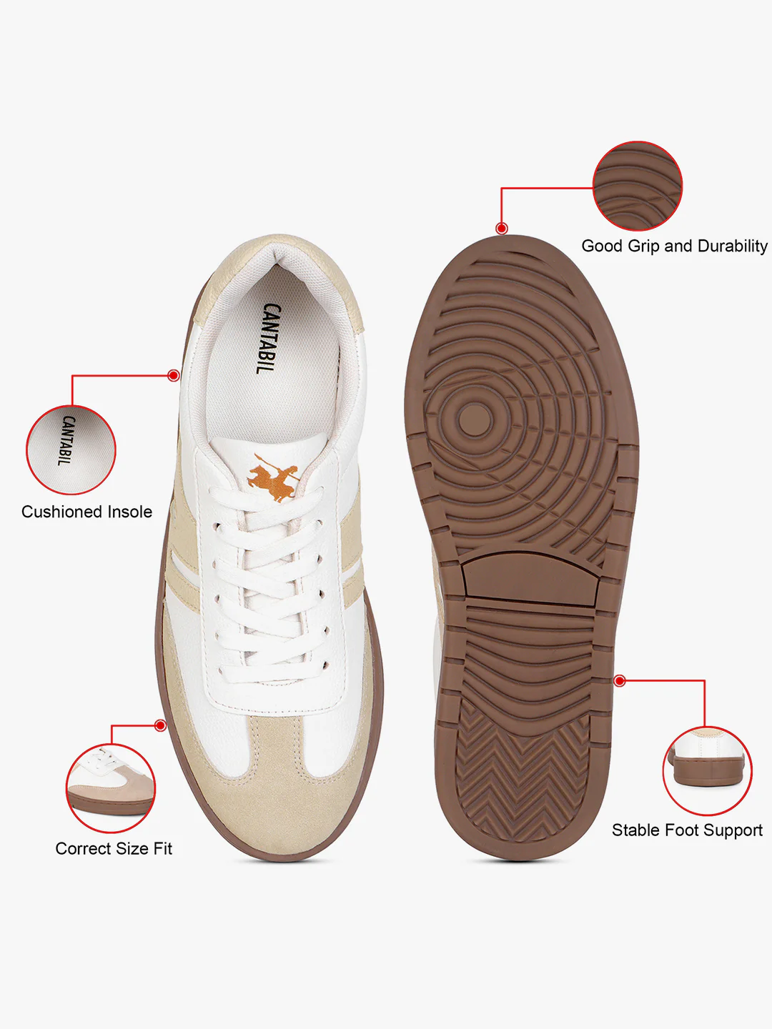 Casual Sneaker Shoes for Men | Lightweight & Comfortable with Cushioned Insole PU (Polyurethane) Upper TPR Sole Lace Up Closure - Image 7