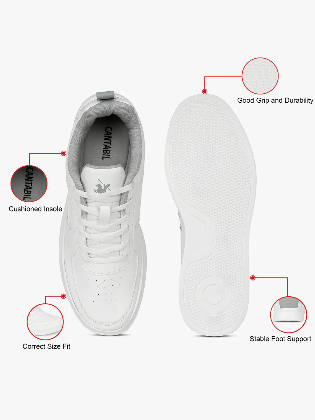Casual Sneaker Shoes for Men | Lightweight & Comfortable with Cushioned Insole PU (Polyurethane) Upper EVA Sole Lace Up Closure - Image 7
