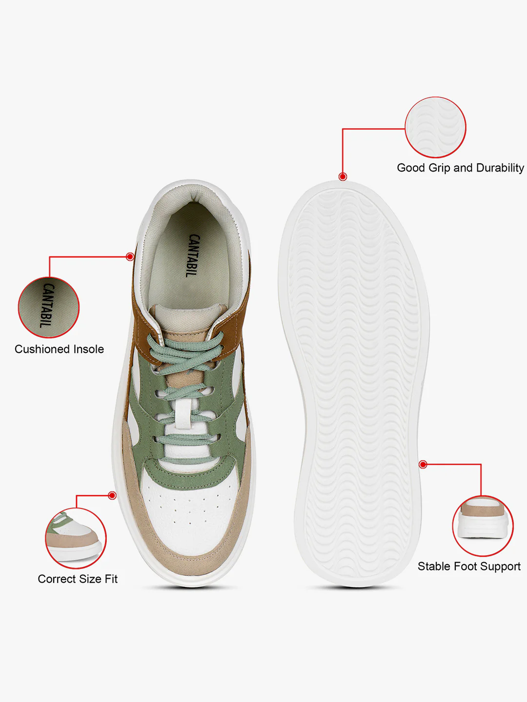 Casual Sneaker Shoes for Men | Lightweight & Comfortable with Cushioned Insole PU (Polyurethane) Upper EVA Sole Lace Up Closure - Image 7