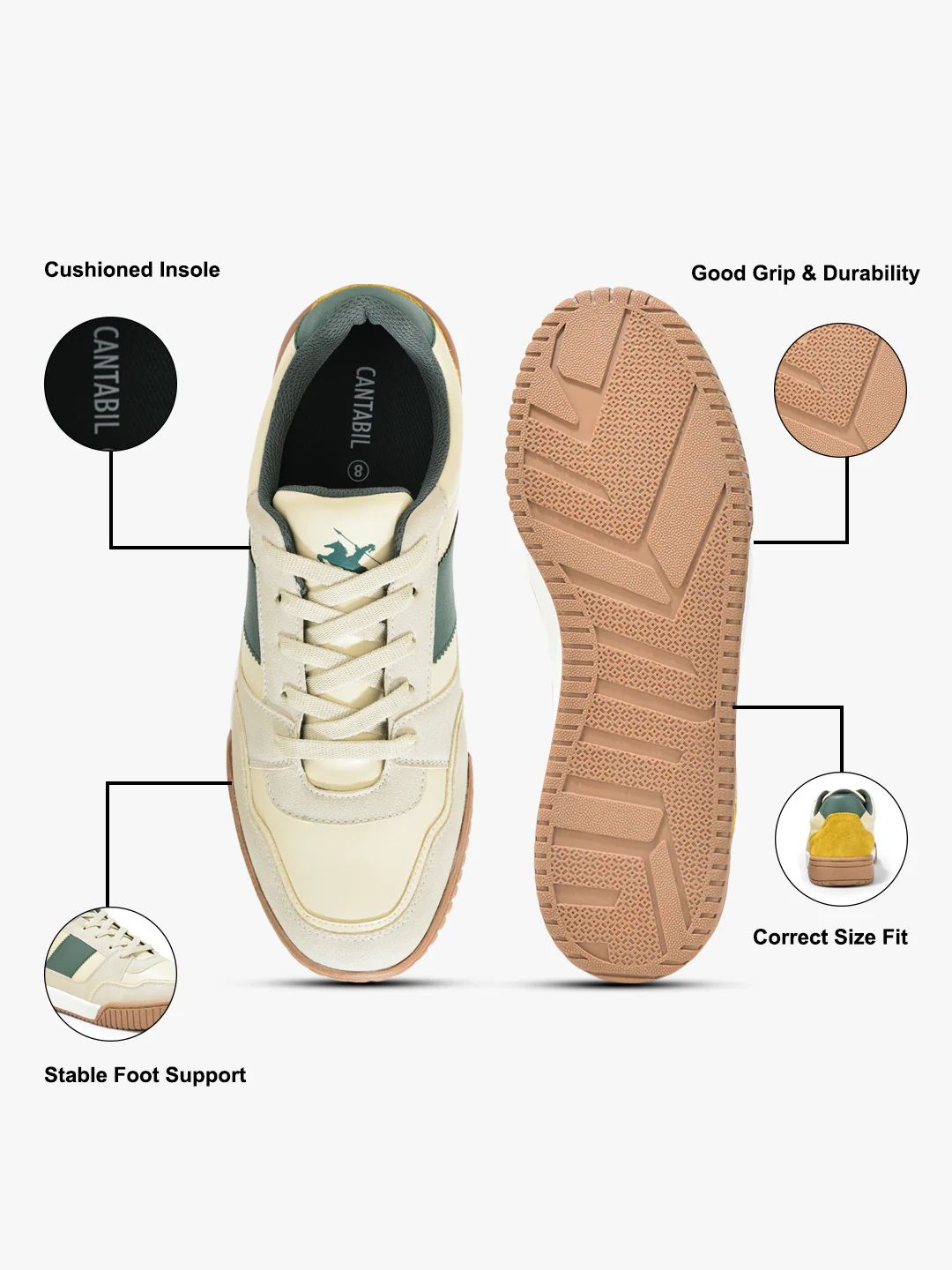 Casual Sneaker Shoes for Men | Lightweight & Comfortable with Cushioned Insole PU (Polyurethane) Upper TPR Sole Lace Up Closure - Image 8