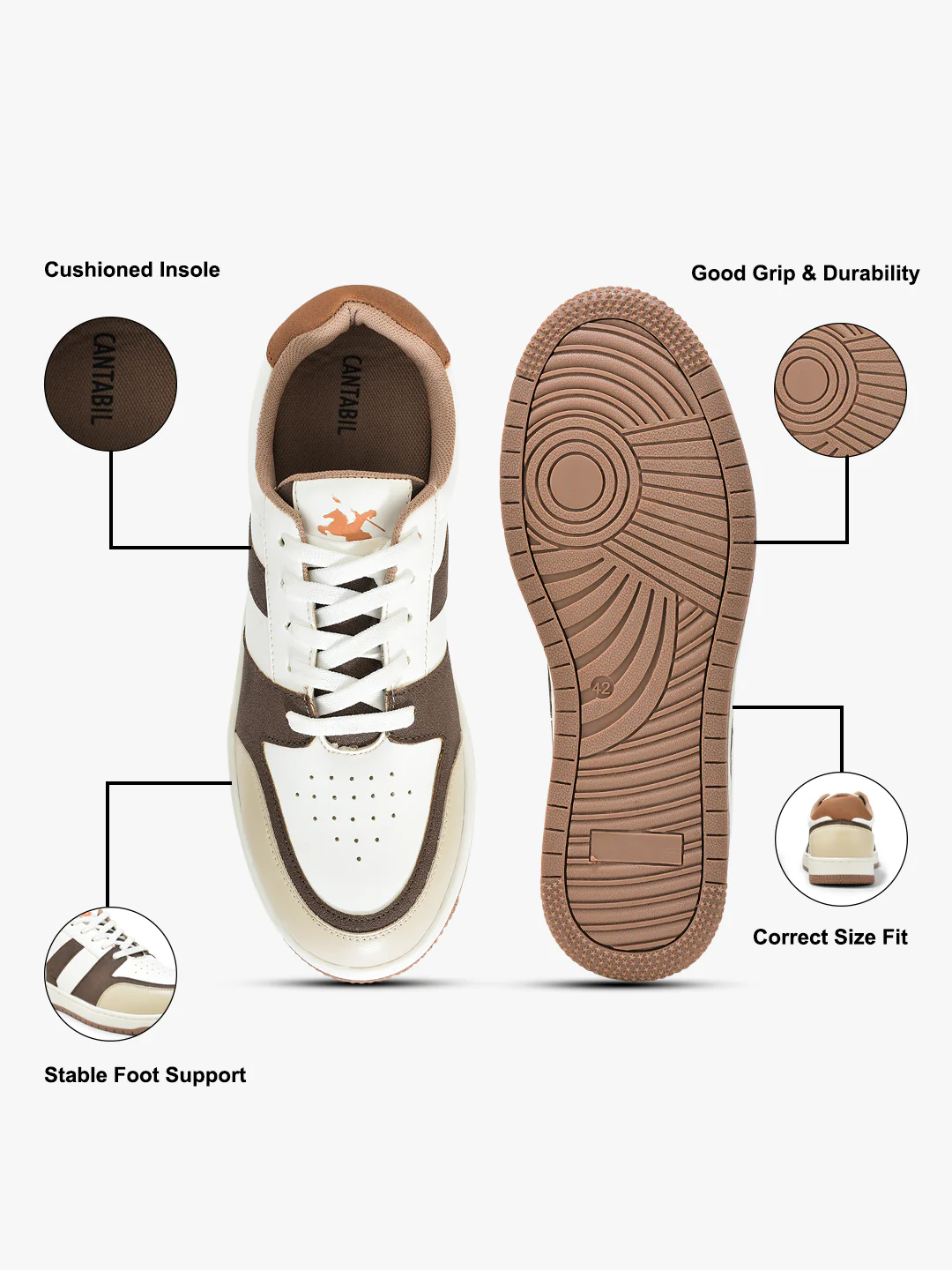 Casual Sneaker Shoes for Men | Lightweight & Comfortable with Cushioned Insole PU (Polyurethane) Upper TPR Sole Lace Up Closure - Image 7