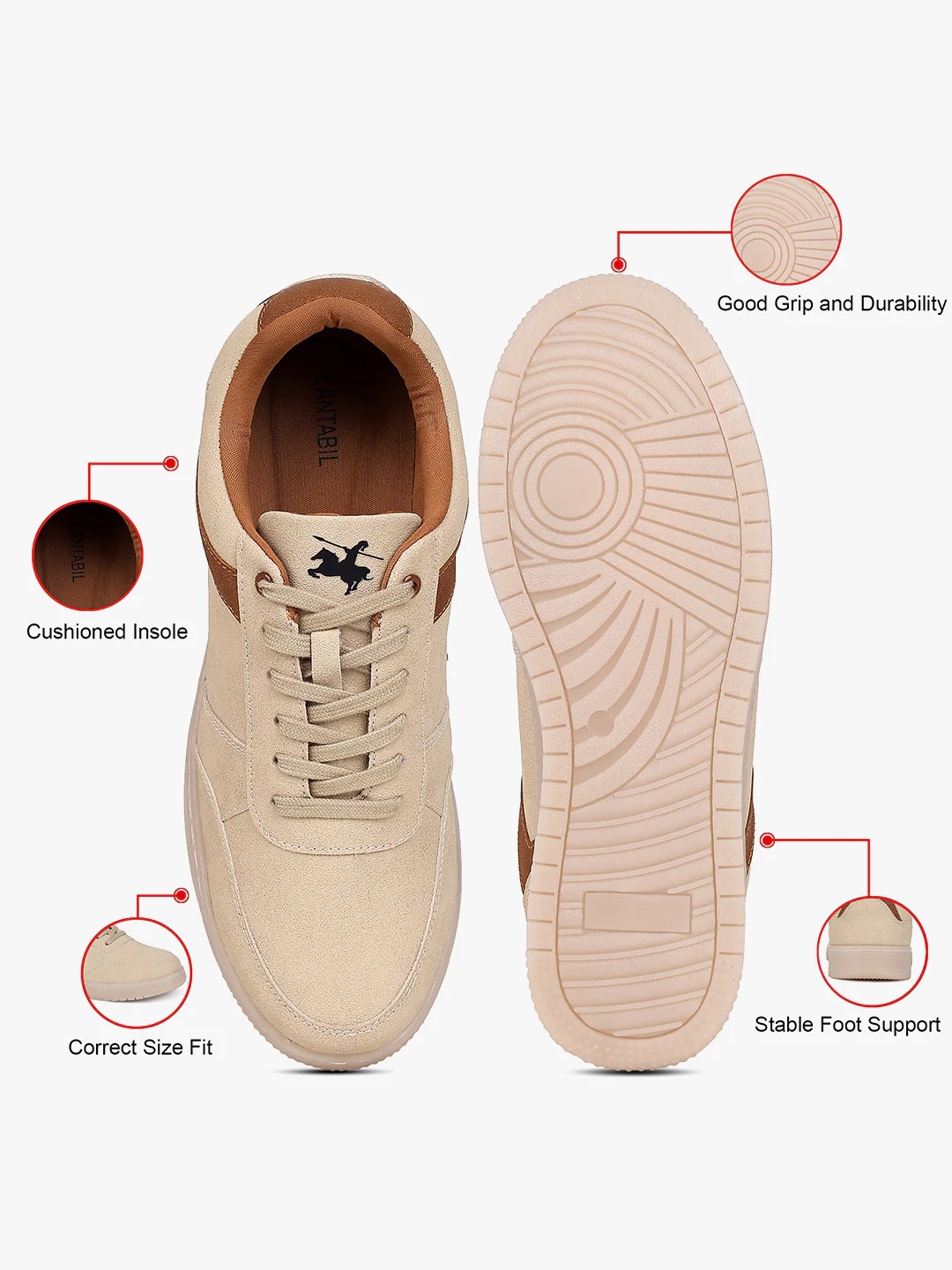 Casual Sneaker Shoes for Men | Lightweight & Comfortable with Cushioned Insole PU (Polyurethane) Upper TPR Sole Lace Up Closure - Image 7