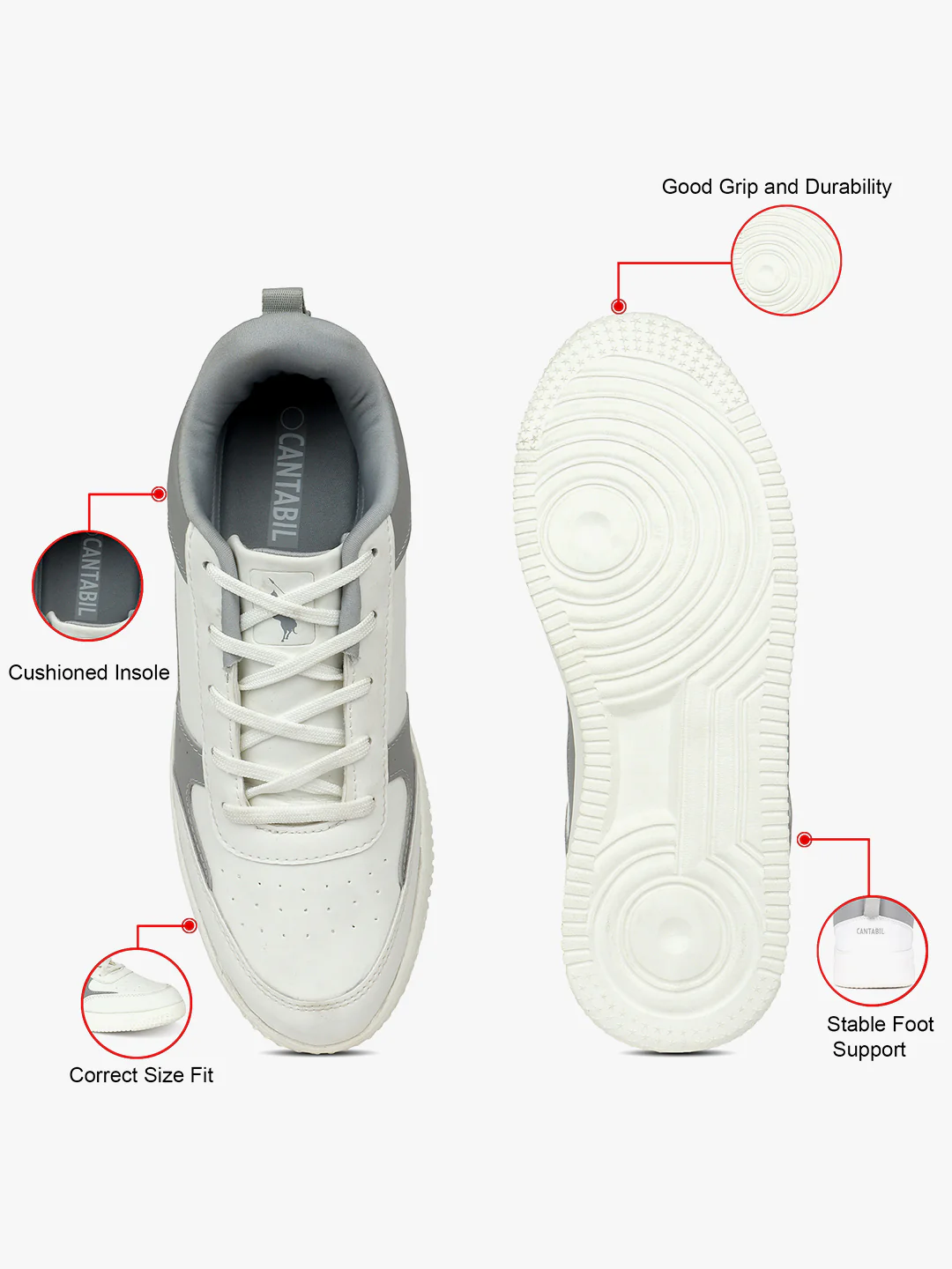Casual Sneaker Shoes for Men | Lightweight & Comfortable with Cushioned Insole PVC Upper EVA Sole Lace Up Closure - Image 7