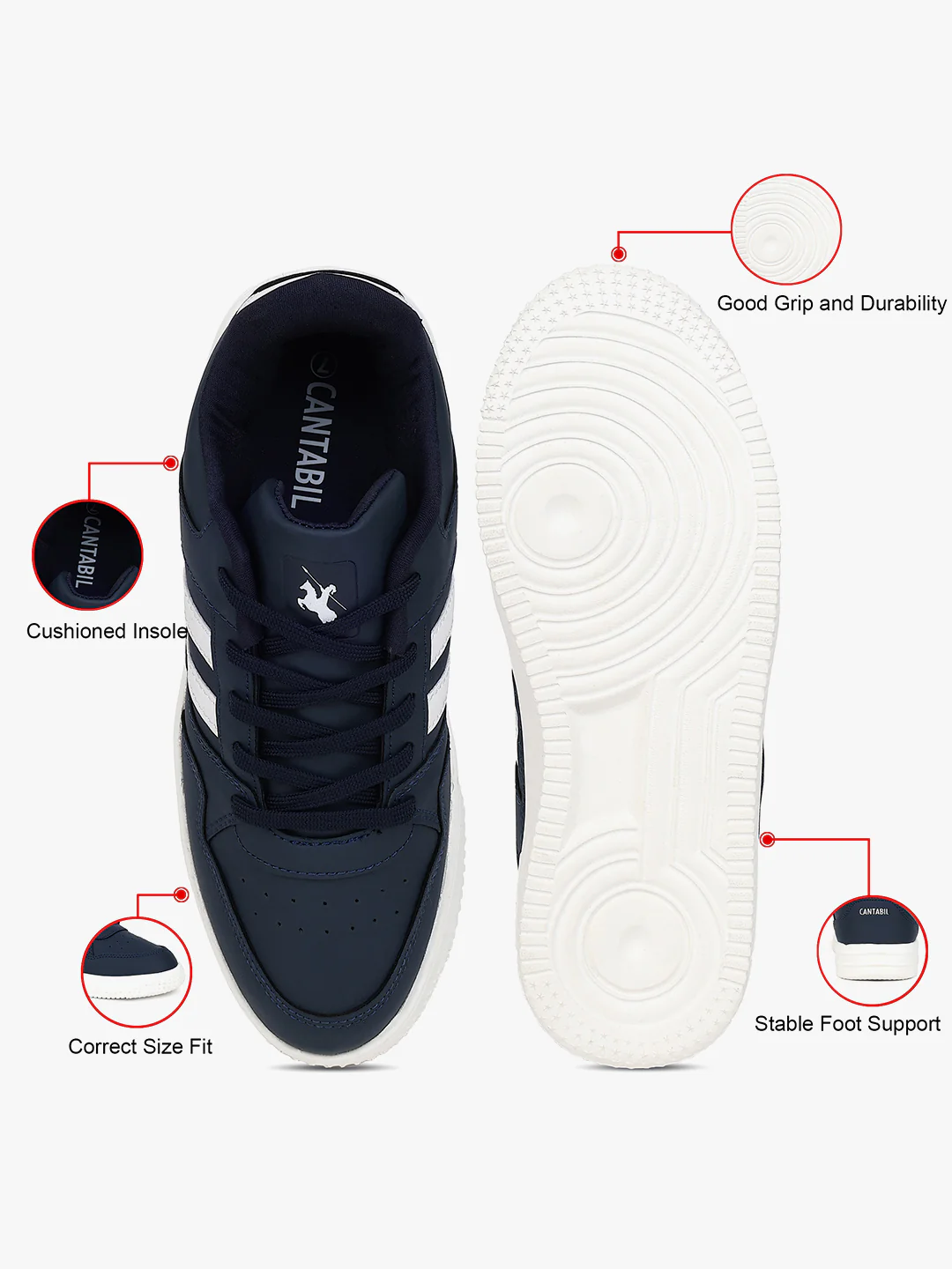 Casual Sneaker Shoes for Men | Lightweight & Comfortable with Cushioned Insole PVC Upper EVA Sole Lace Up Closure - Image 7