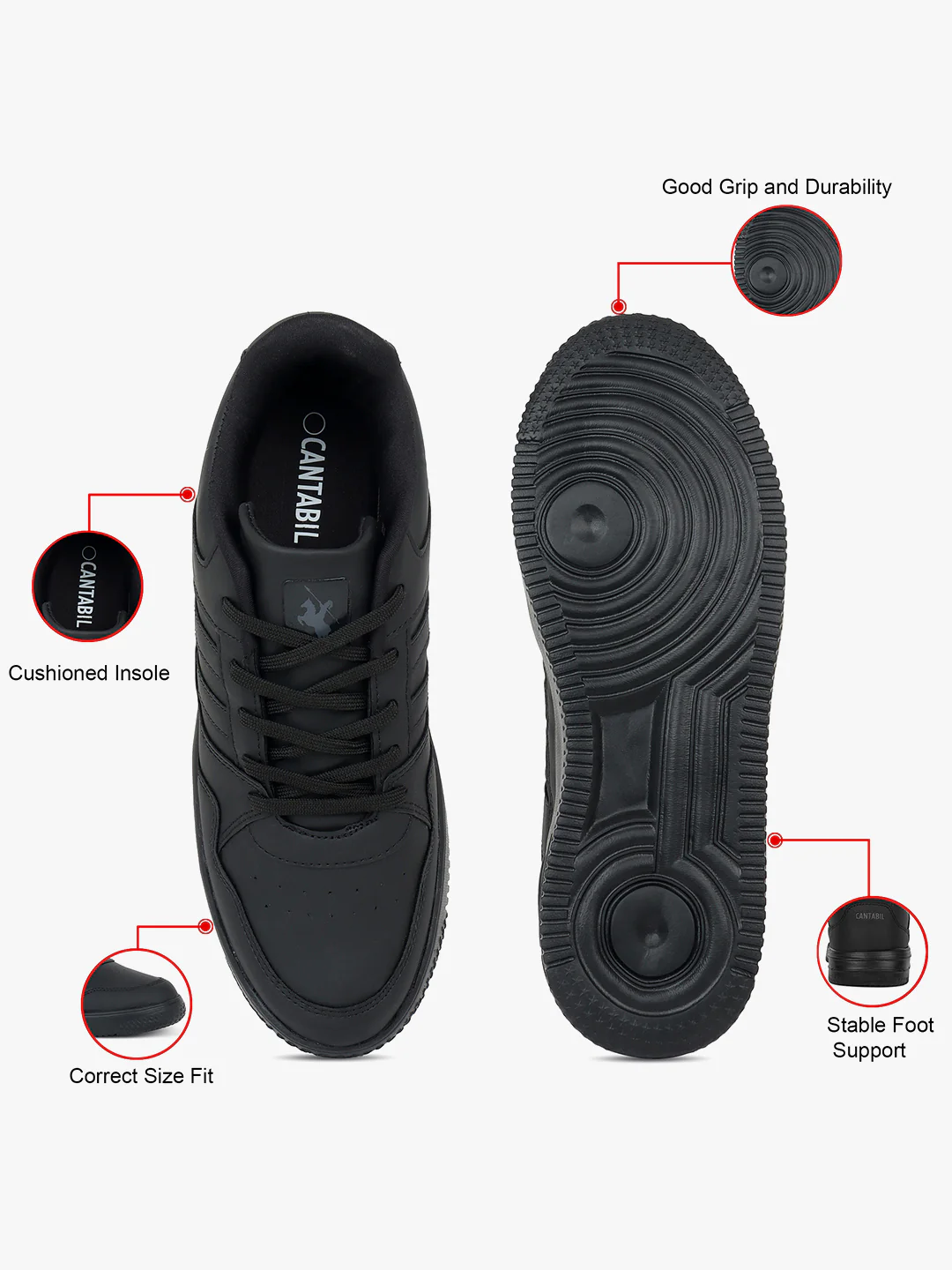 Casual Sneaker Shoes for Men | Lightweight & Comfortable with Cushioned Insole PVC Upper EVA Sole Lace Up Closure - Image 7
