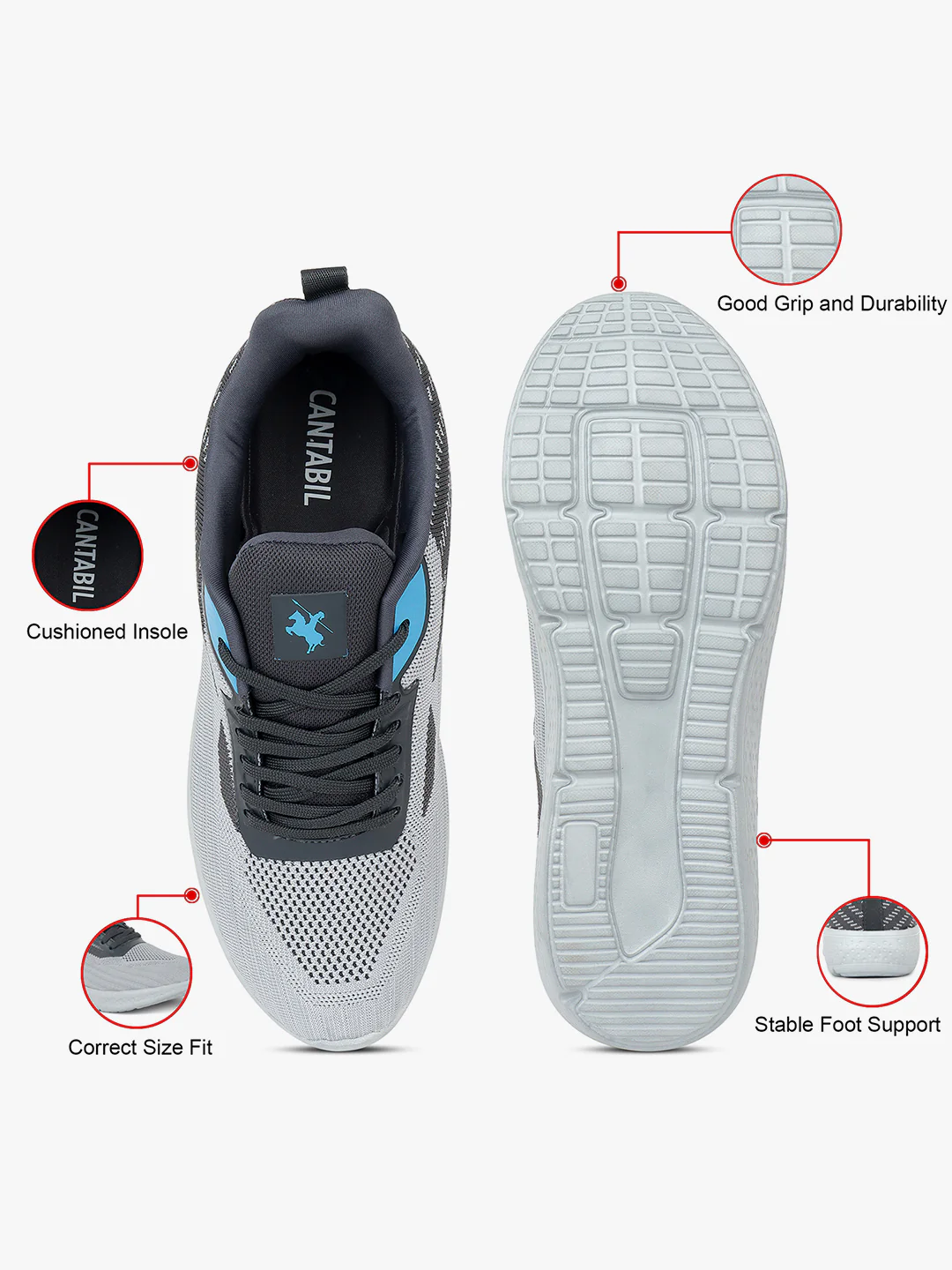 Casual Sports Shoes for Men | Lightweight & Comfortable with Cushioned Insole Flynet Upper EVA Sole Lace Up on Closure - Image 7