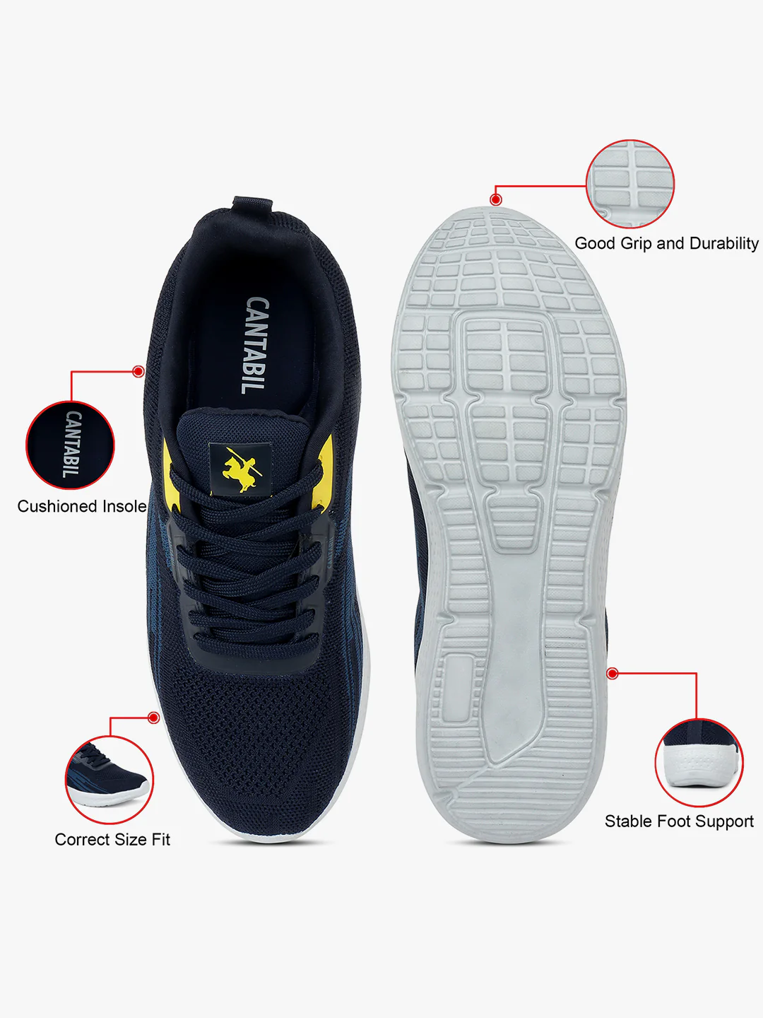 Casual Sports Shoes for Men | Lightweight & Comfortable with Cushioned Insole Flynet Upper EVA Sole Lace Up on Closure - Image 7