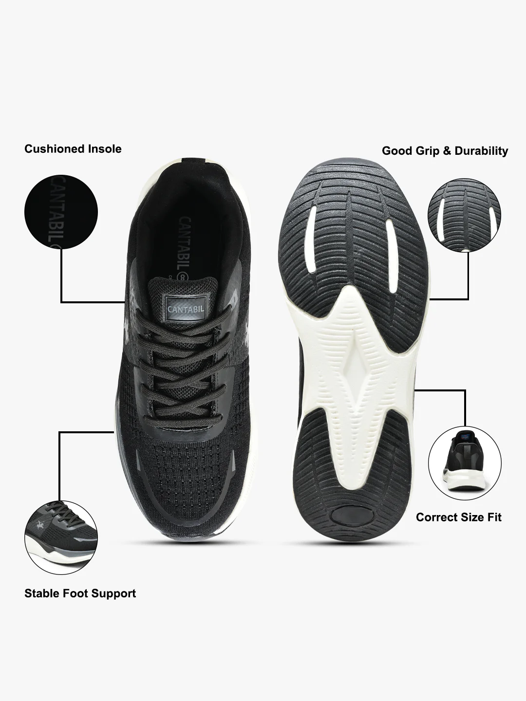 Casual Sports Shoes for Men | Lightweight & Comfortable with Cushioned Insole Flynet Upper Phylon Sole Lace Up Closure - Image 7