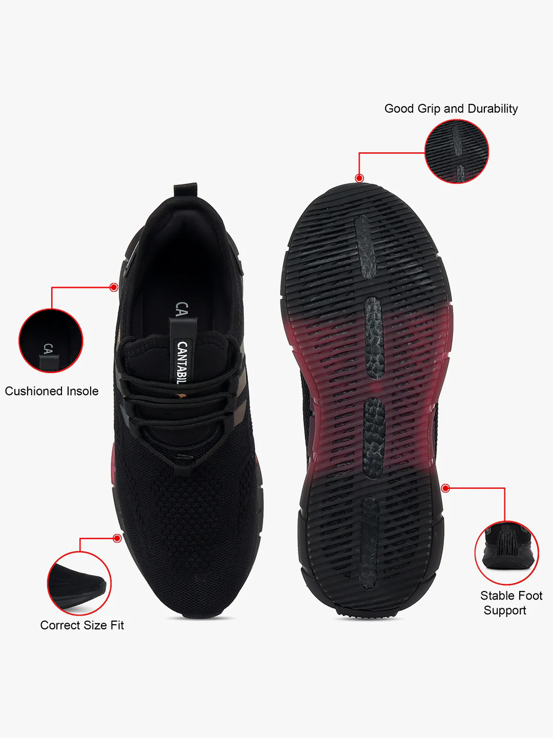 Casual Sports Shoes for Men | Lightweight & Comfortable with Cushioned Insole Flynet Upper Phylon Sole Lace Up Closure - Image 7